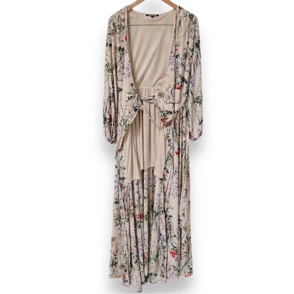 Gianni Bini | Floral Pattern Maxi Wrap Dress | Size Small | Nude/Pink | $60 - Picture 7 of 11